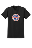Braniff International T-Shirt - Vintage Globe Roundel Bag Sticker - Black