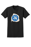 COAF Club of Aviation Friends Munich T-Shirt - Vintage Propliner Sticker - Black
