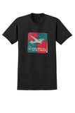 Colonial Airlines T-Shirt - Vintage Starry Skies Airliner Bag Sticker - Black