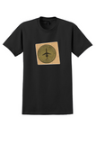 Continental Airlines T-Shirt - Vintage DC-9 Golden Jet Bag Sticker - Black