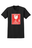 Delta T-Shirt - Vintage Fragile Fragil Broken Glass Baggage Label - Black