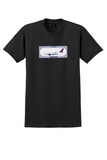 Delta T-Shirt - Vintage Airbus A220-100 Profile Sticker - Black