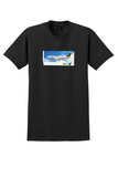 EVA Air T-Shirt - Vintage Boeing 747-400 Bag Sticker - Black