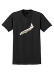 Air Atlantis T-Shirt - Vintage Boeing 737 Shape Bag Sticker - Black