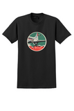 Garuda Indonesian Airways T-Shirt - Vintage Propliner Bag Sticker - Black