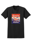 Hawaiian Airlines T-Shirt - Vintage Outrigger Canoe Bag Sticker - Black