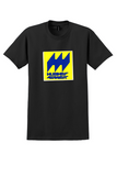 Hughes Airwest T-Shirt - Vintage Sundance Yellow Logo Sticker - Black