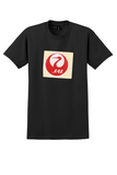 JAL Japan Air Lines T-Shirt - Vintage Tsurumaru Crane Sticker - Black