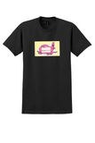 JAL Japan Air Lines T-Shirt - Vintage Pink Jumbo Seat Sticker - Black