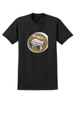 JAL Japan Air Lines T-Shirt - Vintage B767 Cartoon Jet Sticker - Black