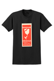 JAL Japan Air Lines T-Shirt - Vintage Fragile Baggage Label - Black