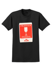 KLM T-Shirt - Vintage Fragile Wine Glass Baggage Label - Black
