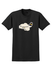 Ladeco T-Shirt - Vintage Airplane Shape Bag Sticker - Black