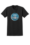 Luxair T-Shirt - Vintage Smiling Boeing 737 Round Bag Sticker - Black