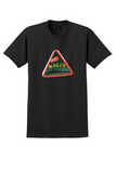 Malev T-Shirt - Vintage Windsock Triangle Bag Sticker - Black