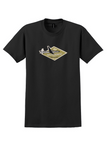 Mohawk Airlines T-Shirt - Vintage Golden Metropolitan Bag Sticker - Black