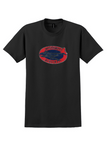 Northwest Airlines T-Shirt - Vintage Foil Oval Airliner Bag Sticker - Black