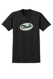Ozark Air Lines T-Shirt - Vintage Foil Oval Propliner Bag Sticker - Black