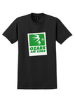 Ozark Air Lines T-Shirt - Vintage Green Square Swallows Bag Sticker - Black