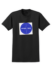 Pan Am T-Shirt - Vintage Blue Globe Bag Sticker - Black