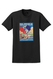 Pan American Airways T-Shirt - Vintage Americas System Bag Sticker - Black