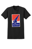 Pan American World Airways T-Shirt - Vintage Winged Globe Sticker - Black