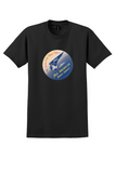 Pan Am T-Shirt - Vintage PAA Winged Globe Bag Sticker - Black