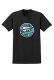 Air New Zealand T-Shirt - Vintage Flying Kiwi Jumbo Bag Sticker - Black