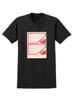 TAP Air Portugal T-Shirt - Vintage Name and Address Label Pair - Black