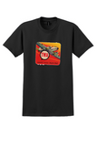TWA T-Shirt - Vintage Shortest Fastest Coast to Coast Sticker - Black