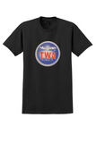 TWA T-Shirt - Vintage The Lindbergh Line Bag Sticker - Black