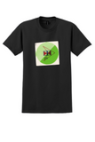 Vintage Logo T-Shirt - Green Circle Flag and Arrow Sticker - Black