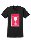 United Airlines T-Shirt - Vintage Fragile Wine Glass Label - Black