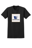 Westates Airlines T-Shirt - Vintage Blue W Logo Sticker - Black