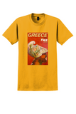Fly TWA Jets Greece T-Shirt - David Klein Greek Warrior Poster - Gold