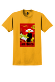 Air France Far East T-Shirt - Boucher Conical Hat Map Poster - Gold