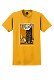 Braniff Texas T-Shirt - Vintage Cowboy Boots Poster - Gold