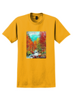 Delta Denver T-Shirt - Vintage Autumn Aspens Poster - Gold