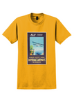 Imperial Airways Europe Egypt India T-Shirt - Vintage Flying Boat Poster - Gold