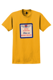 Alaska Airlines T-Shirt - Vintage Ship Via Routing Label - Gold
