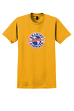 Braniff International T-Shirt - Vintage Globe Roundel Bag Sticker - Gold