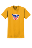 Continental Airlines T-Shirt - Vintage Air Lines Eagle Bag Sticker - Gold