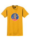 Garuda Indonesian Airways T-Shirt - Vintage See Bali Dancer Bag Sticker - Gold