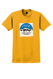 Air Florida T-Shirt - Vintage New Service Chicago/Florida Sticker - Gold