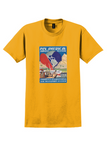 Pan American Airways T-Shirt - Vintage Americas System Bag Sticker - Gold