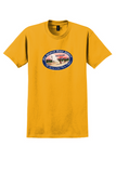 Pan Am T-Shirt - Vintage New Zealand Flying Clippers Bag Sticker - Gold