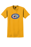 Pan Am T-Shirt - Vintage Philippines Flying Clippers Bag Sticker - Gold