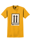 Royalair T-Shirt - Vintage This Way Up Arrows Label - Gold