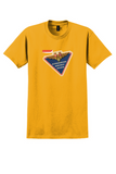 SAS T-Shirt - Vintage Winged Crest Triangle Bag Sticker - Gold
