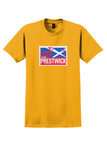 Prestwick Airport T-Shirt - Vintage Scot To Be Prestwick Sticker - Gold